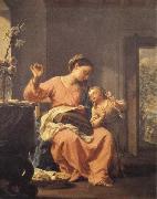 Madonna Sewing with Child Francesco Trevisani